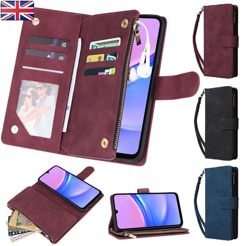 Zip wallet case leather flip - case,