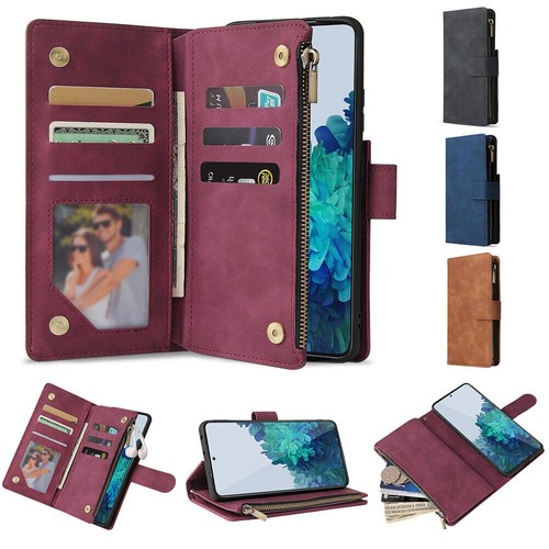Zip wallet case leather flip - zip,